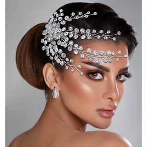 L Wedding Hair Comb Sparkling Rhinestone Bridal Headpiece Silver Wedding Hair Ac